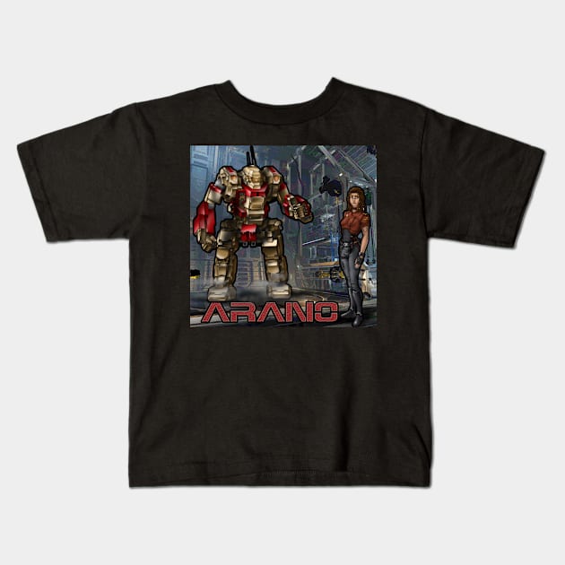 Kamea Arano and her KTO-19 Kintaro Battlemech Kids T-Shirt by Oswald's Oddities